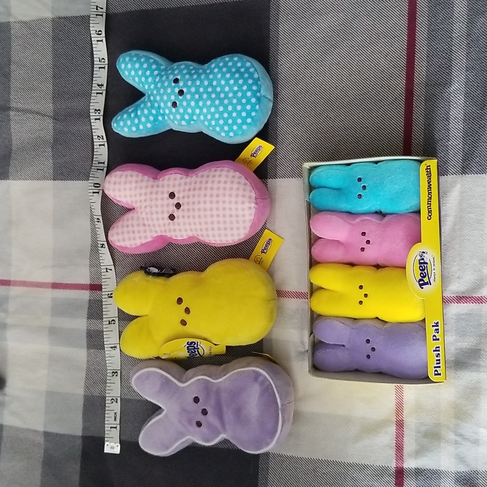 Easter Peeps bunnies plushies toys decor beanbags lot.